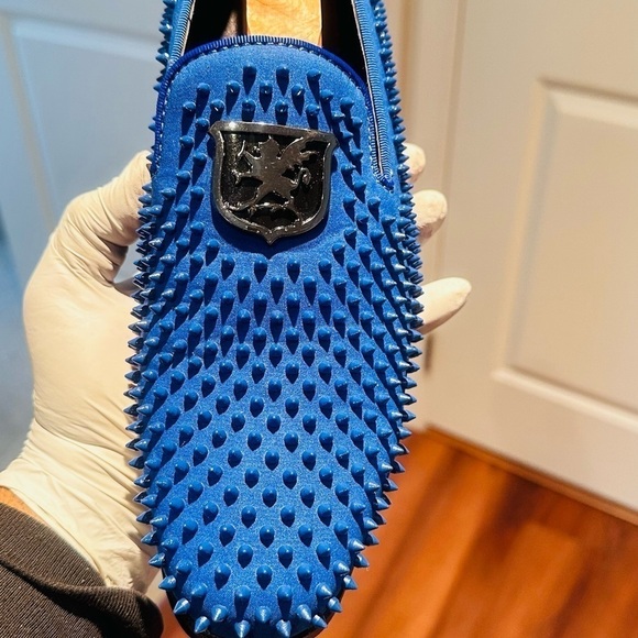 Stacy Adam’s Royal Blue Sabre Spiked Loafers. - Picture 15 of 16